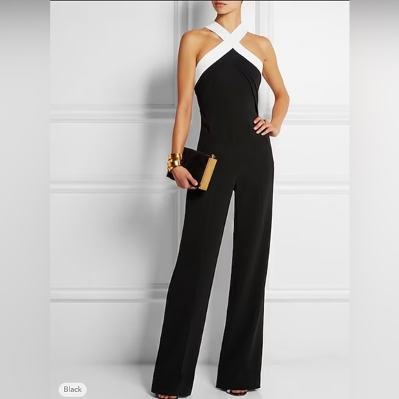 No Brand Dresses & Skirts - Black and white jumpsuit.  Classy, elegant neckline.  Size small